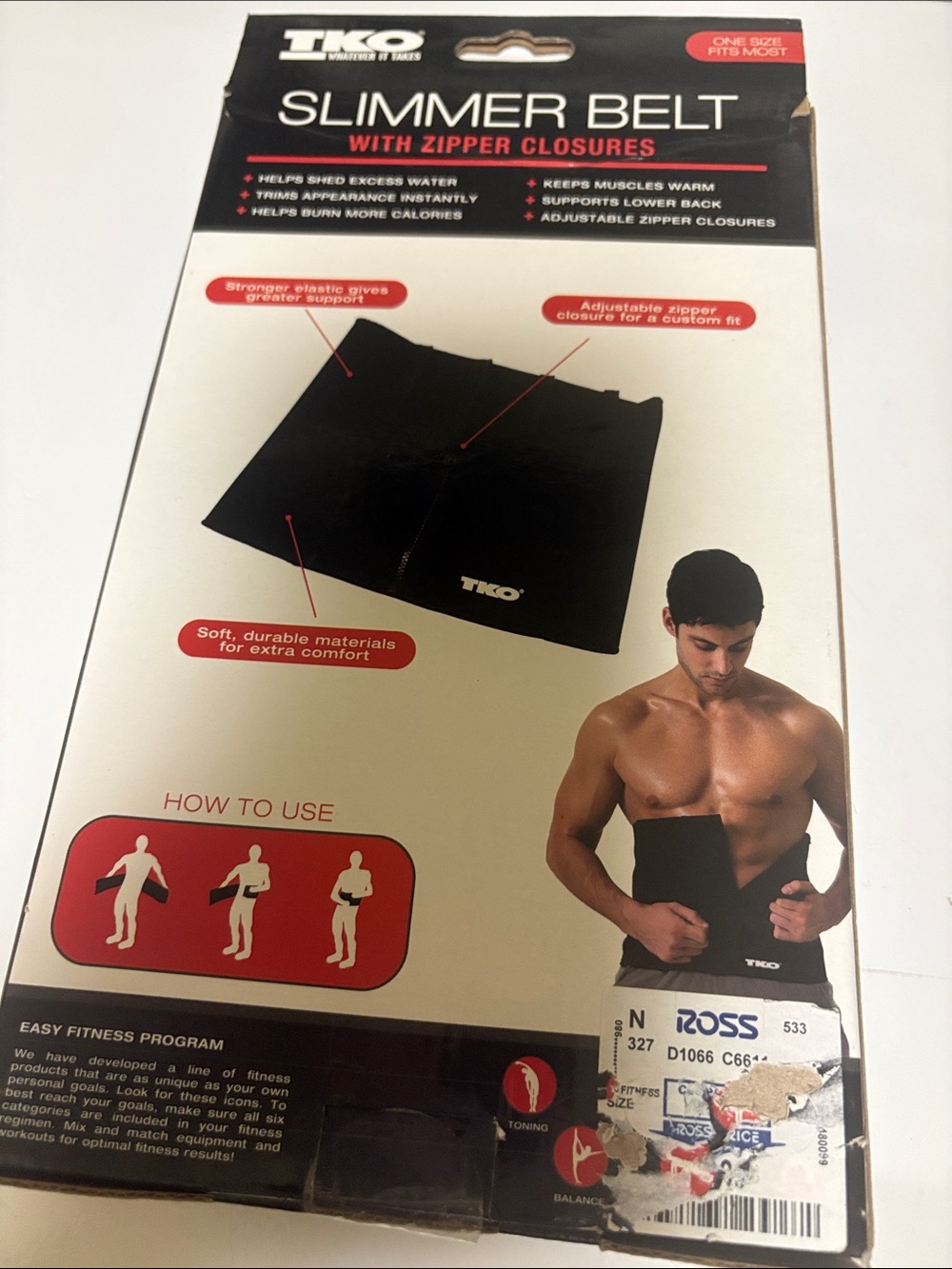 TKO Slimmer Belt with Zipper Closures - Black